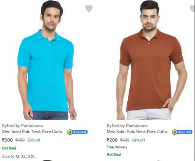 Byford By Pantaloons Mens T Shirts Minimum 50% Off