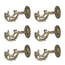 Bzcarts Zinc Antique Brass Designer Heavy Curtain Supports|Curtain Finials|Curtain Knobs (for Single Rod 1 Inch) - 3 Pair (6 Pcs) : Brass Curtain Brackets|Brass Curtain Rod Holders (6, Antique)...