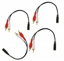 C & E 0.6m Female to 2 RCA Male Stereo Audio Cable Gold Plated PACK OF-4...