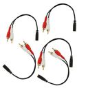 C & E 0.6m Female to 2 RCA Male Stereo Audio Cable Gold Plated PACK OF-5...