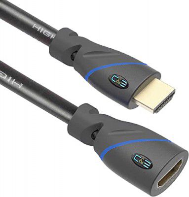 C & E 4K HDMI Cable High Speed 10.2Gbps 20 ft Male to Female Cable,4K, 3D, 2160P, 1080P, Ethernet -ARC (Black, For TV)