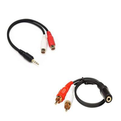 C & E Male to 2 RCA Female AND Sterio Female to 2 RCA Male COMBO