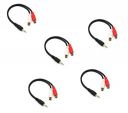 C & E RCA 1 Male to 2 Female Audio Speaker Y Adapter Splitter Cable 0.6m PACK OF-5...