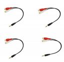 C & E RCA 1 Male to 2 Female Audio Speaker Y Adapter Splitter Cable 0.6m PACK OF-4...
