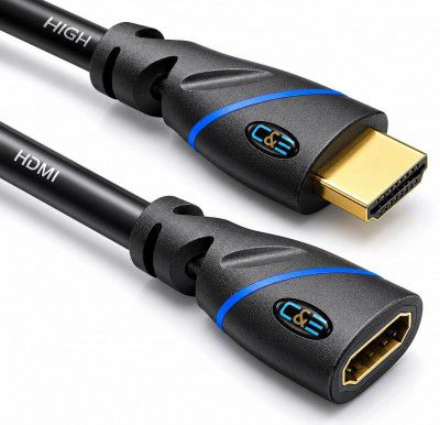C & E 12 Feet [PACK OF-3] HDMI Extension Cable 4K HDMI Extender Male to Female Compatible 