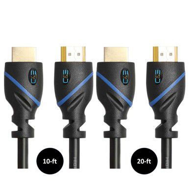 C & E Gold Plated 4K HDMI to HDMI Cable | COMBO PACK [ 10-Ft | 20-Ft ] 