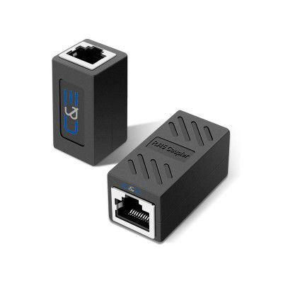 C & E RJ45 Coupler Ethernet Extender, in-Line Coupler Female to Female (5pcs, Black)