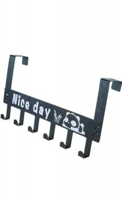 C.HERRY®6 Hooks Hanger Over The Door Hook Hanger(Black)