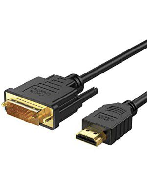 CableCreation DVI to HDMI Cable, HDMI to DVI-D Bi-Directional Adapter Cord, HDMI to DVI-D 24+1, Support 1080P HD for Raspberry Pi, Roku, Xbox, PS5, Graphics Card Black 6.6FT