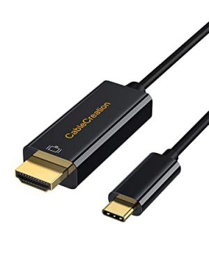 Cablecreation Usb Type C To Hdmi 4K 30Hz, Thunderbolt 3/4 Compatible For Galaxy S22/S20, Macbook Pro/Air, Ipad Pro 2021/2020, Surface Book 2 (Black 3Ft)