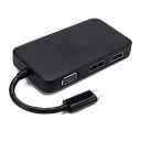 CableDeconn 4-in-1 USB-C to HDMI DVI VGA DP Hub Adapter for PC Computer Laptop Notebook NV99...