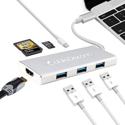 CableDeconn USB c hdmi USB hub Thunderbolt 3 Multiport Dock Type-c to hdmi 4k USB 3.0 Adapter Cable Compatiable with MacBook pro dell xps Surface Book hp, D0205