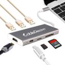 CableDeconn USB C Hub USB3.1 Type C to HD Mi RJ45 Converter Thunderbolt 3 Adapter Cable for MacBook Pro 2017 2016 Dell XPS Xiao Mi Acer Asus...