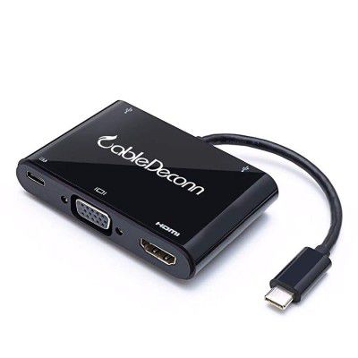 CableDeconn USB C hub usb3.1 Type C to HDMI VGA Adapter
