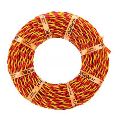 CabONE Two Core Copper Electrical Wire, 90 Meter | (Red & Yellow, 10/76)