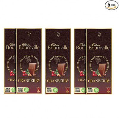 Cadbury Bournville Cranberry Dark Chocolate Bar, 80g (Pack of 5)