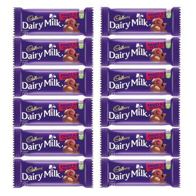 Cadbury Dairy Milk Fruit and Nut Chocolate Bar, 36g (Pack of 12)