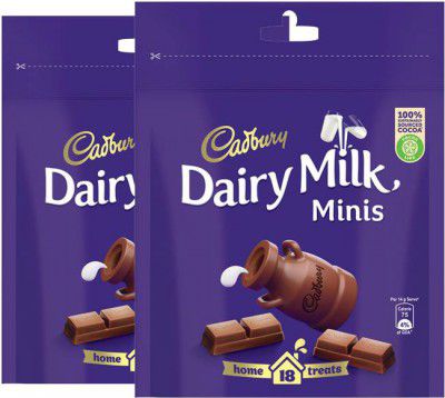 Cadbury Dairy Milk Home Treats pack of 18 Mini Chocolate Bars Bars  (2 x 126 g)