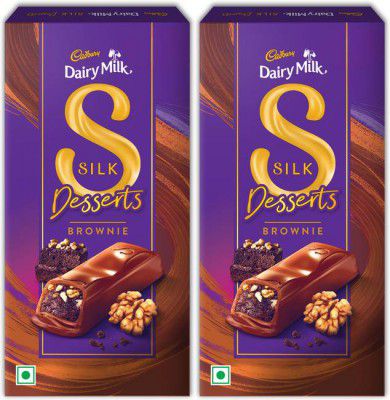 Cadbury Dairy Milk Silk Desserts Brownie Chocolate Bars  (2 x 140 g)