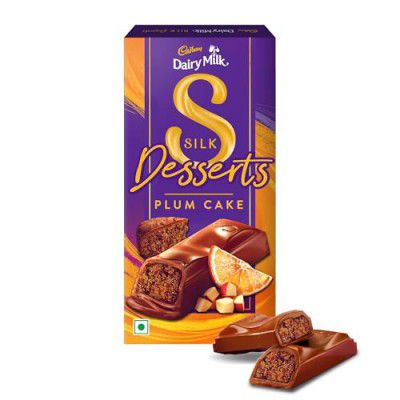 Cadbury Dairy Milk Silk Desserts Plum Cake Chocolate Bar - 140 Gram