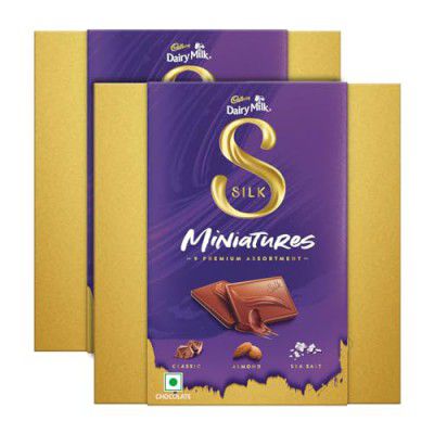 Cadbury Dairy Milk Silk Miniatures Premium Assorted Chocolate Gift Pack, 90 Grams (Pack Of 2)