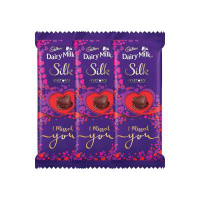 Cadbury Dairy Milk Silk Missed You Chocolate Bar, 150g- Pack of 3