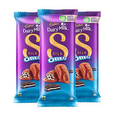 Cadbury Dairy Milk Silk Oreo Chocolate Bar, Pack of 3 x 130g