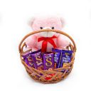 Cadbury Dairy Milk Silk Special Valentine's Gift Basket with Teddy Bear, 222 g...