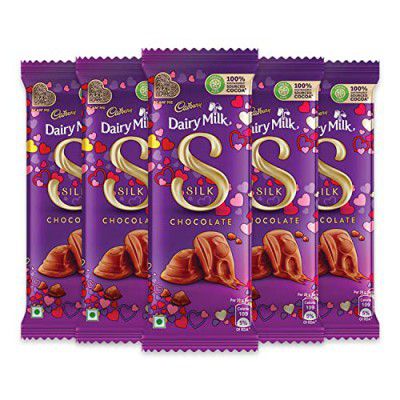 Cadbury Dairy Milk Silk Valentines Chocolate Bar Gift Pack, 60 g (Pack of 5)