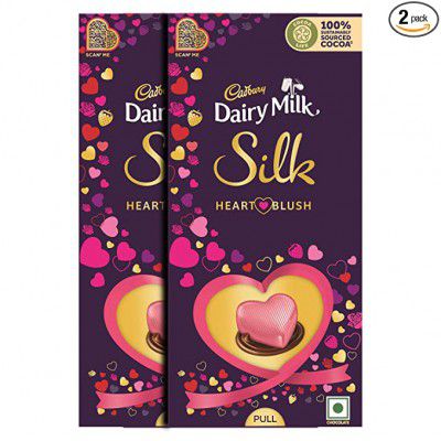 Cadbury Dairy Milk Silk Valentines Heart Blush Bar, 2 X 250 g