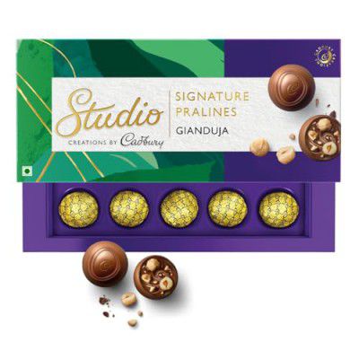 Cadbury Studio Signature Pralines - Gianduja Hazelnut Chocolate Gift Pack, 130 g