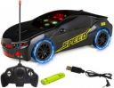 CADDLE & TOES Famous Car Remote Control 3D Car with LED Lights, Chargeable (Speed Black)...