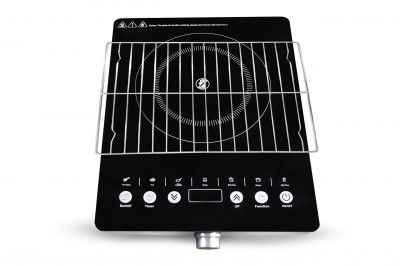 Cadlec HeatMate 2200W Infrared Cooktop Stove with Grill Rack for Barbecue (Black)