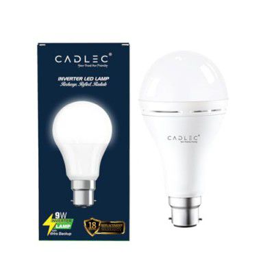 CADLEC LightWave 9W Emergency LED bulb | Rechargeable | 4 hours battery backup | Upto 4kV surge protection | 6500K, Cool White