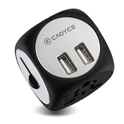 Cadyce Universal Travel Adapter with Dual USB Ports