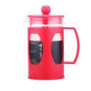 Cafe JEI French Press Coffee And Tea Maker 600ml With 4 Level Filtration System, Heat Resistant Borosilicate Glass (Red, 600ml)...