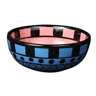 Caffeine Ceramic Handmade Pink and Blue Dotted Katori Bowl Set of 1