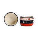 Caffeine Ceramic Stonewear Handmade Red & Black Dotted Dip and Sauce (Set of 2, 50 ml) (Microwave & Dishwasher Safe)...