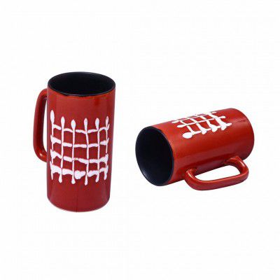 Caffeine Handmade Ceramic Rustic Brown and Black Milk Mug (Set of 2)