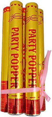 CAKESHALA Big Size Golden Party Poppers Fun Glitter Confetti Sparkle Canon (40 cm)- Multi Color