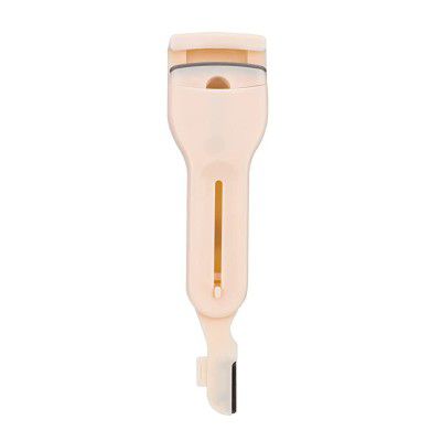 CALAILIS Eyelash Curler,Lashes Curler Tool, with Hidden Eyebrow Trimmer Mini Portable Eyelash Curler for Women Light Yellow