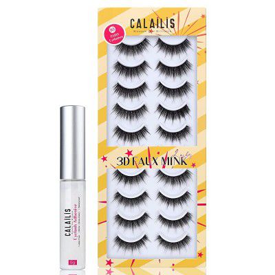 CALAILIS False Eyelash, 10 Pairs with 5g False Eyelash Glue