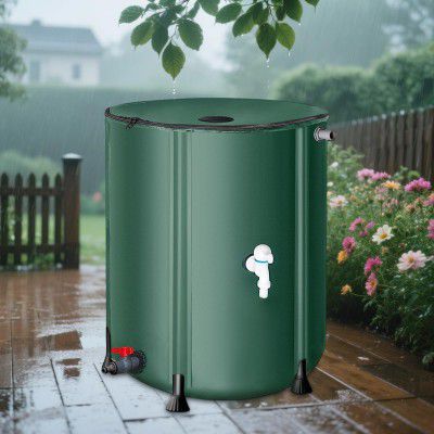 CALANDIS Foldable Rain Barrel Portable Water Storage Tank for Outdoor Camping Garden 200L