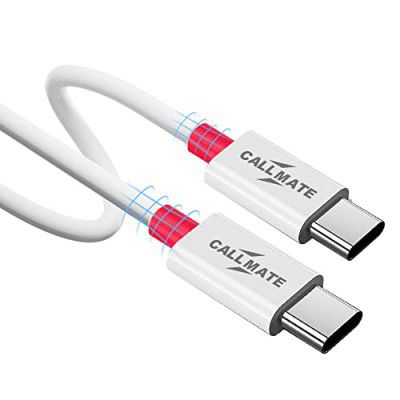 CALL MATE Type C to Type C Cable 65W/5A Fast Charging Type C Charger Cord Compatible, White