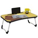 Callas Multipurpose Foldable Bear Print Laptop Table with Cup Holder, Study Table, Bed Table, Breakfast Table, Foldable and Portable/Ergonomic & Rounded Edges/Non-Slip Legs, Bear (Without Drawer)...