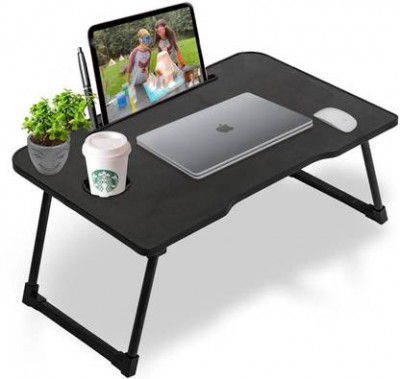 Callas Wood Portable Laptop Table  (Finish Color - Black, Pre Assembled)