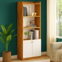Callas Wooden Bookshelf with Display Unit Cabinet (BR-22-Walnut)...