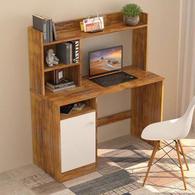 Callas Wooden Study Table with Hutch & Bottom Storage, Office Work Desk for Laptop Study Computer Table for Home (Walnut)