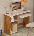 Callas Wooden Study Table with Hutch & Bottom Storage (ST-04-Walnut)...