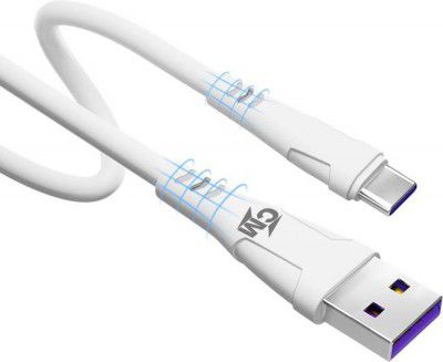 Callmate USB Type C Cable 2 A 1.5 m 65W Data & Fast Charging cable for Type C Devices  (Compatible with Compatible with Supported Devices, White, One Cable)